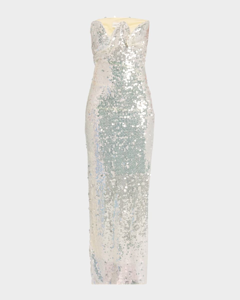 Opaline Sequin Strapless Gown